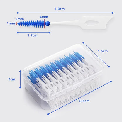 200/400pcs Interdental Silicone Brushes Dental Toothpicks Brush Between Teeth Silicone Toothpicks With Thread Oral Cleaning Tool