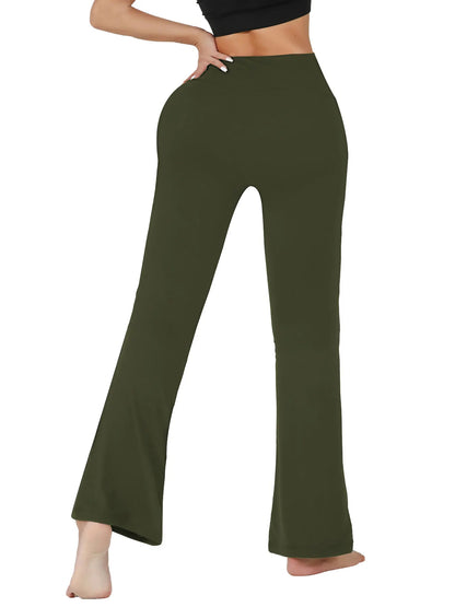 Women's Super Soft Flare Pants High Waisted Tummy Control Workout Yoga Leggings Bell Bottoms