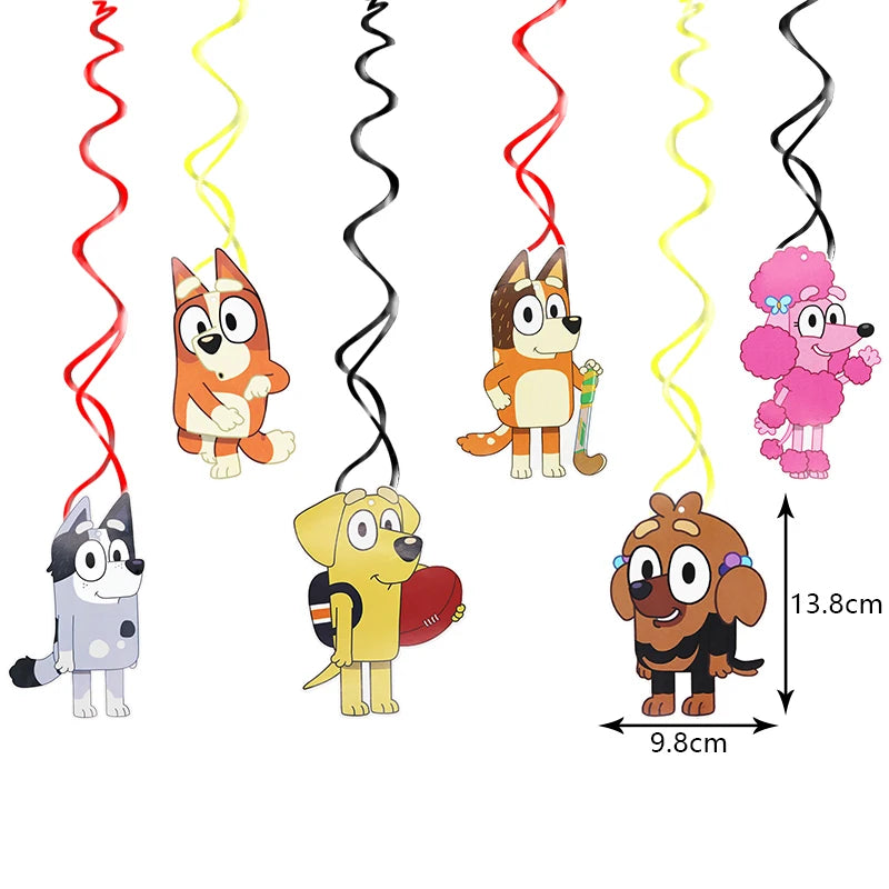 New Bluey Birthday Party Decoration Latex Balloons Bingo Aluminum Film Balloon Disposable Tableware Kids Event Supplies Backdrop