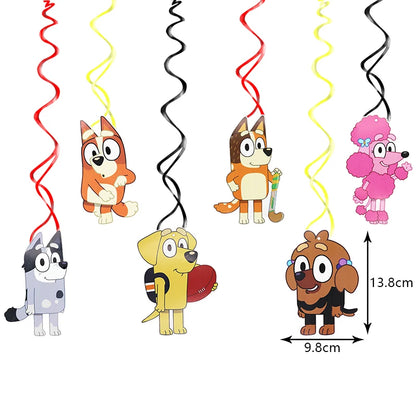 New Bluey Birthday Party Decoration Latex Balloons Bingo Aluminum Film Balloon Disposable Tableware Kids Event Supplies Backdrop