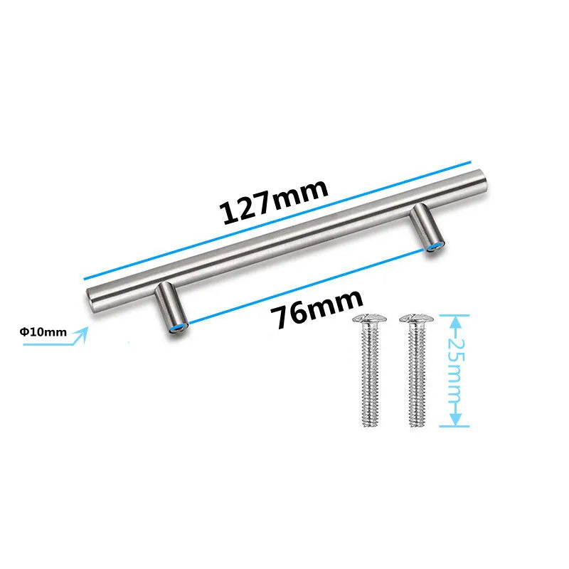 Black Gold Cupboard Handle Brushed Stainless Steel Kitchen Cabinet Door Knob Furniture Drawer Pull  Hardware Pulls  Bar Handle