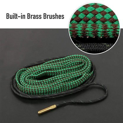1pc Gun Bore Rope Brush Cleaner Cleaning Snakes Hunting Barrel Snake For 5.56mm/.223/.22/9mm/Cal .380/12 GA/. 30 Cal/.308 Rifle