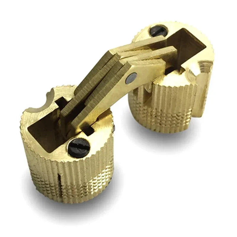 2pcs 8-18mm Copper Brass Door Hinges Cylindrical Hidden Cabinet Concealed Invisible Furniture Barrel Hinge For Hardware Gift Box