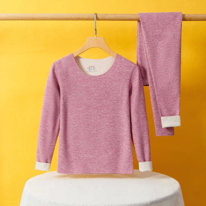 The New Cashmere Silk Thermal Underwear Set of Women's Non-marking Home Wear Wear Grinding Hair Fever Autumn Clothes and Pants