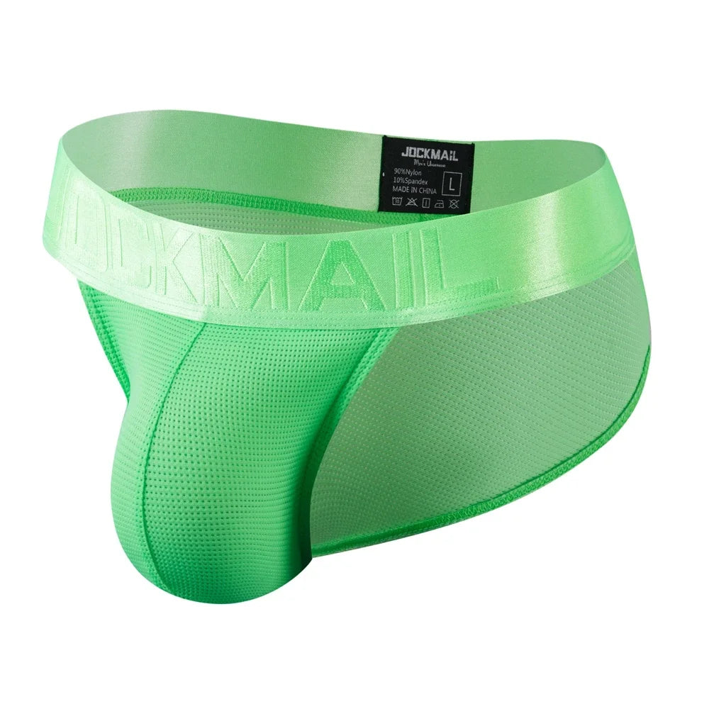Sexy Man's Underwear Briefs Underpants Nylon Mesh Quick Dry Men's Briefs Bikini Slip Men's Tanga Briefs Nylon  SPANDEX