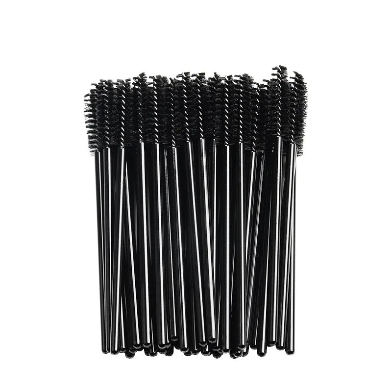 50Pcs Makeup brushes Disposable Crystal Eyebrow brush Diamond Handle Mascara Wand Applicator Eye Lashes Eyelash Extension Tools