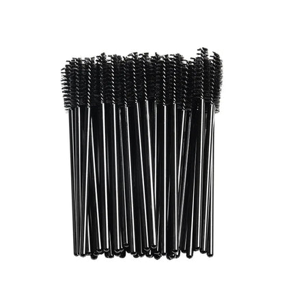 50Pcs Makeup brushes Disposable Crystal Eyebrow brush Diamond Handle Mascara Wand Applicator Eye Lashes Eyelash Extension Tools