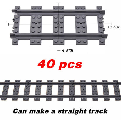 NEW City Trains Flexible Tracks Soft Straight Curved Rails Switch Building Block Creative Models Railways Toys For Kids Gifts