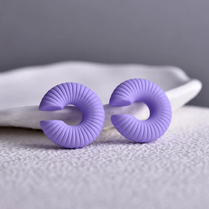 1 Pair Simple Round Circle Clip Earrings For Women C Shape Acrylic Red Blue Black Pink No Pierced Cartilage Lightweight Ear Cuff