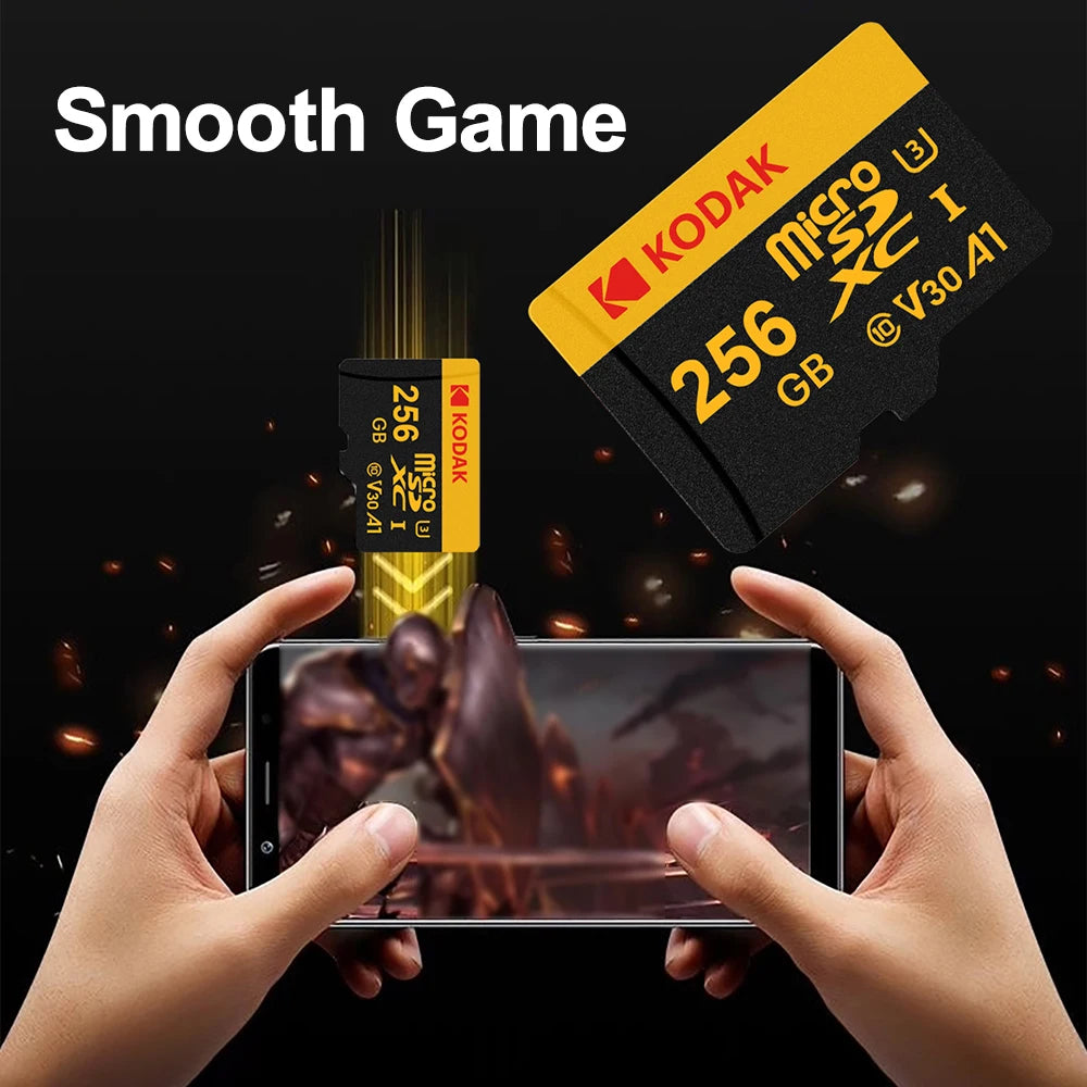 KODAK Micro SD Memory Card 64gb TF Flash 32gb Class10 SD Cards 128gb 256gb 512gb U3 V30 A1 Storage Card for Car Camera PC Phone