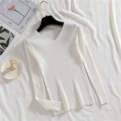 Casual Long Sleeve Knitted Pullover 2025 Autumn Winter Women Sweaters Femme Basic Solid Jersey Tops Fashion Clothes
