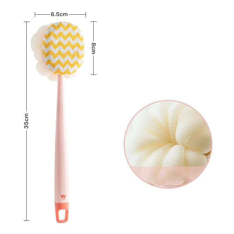 Rub Bath Brush Long Handle Rub Towel Rub Back Artifact Double-Sided Rub Soft Hair Bath Brush Detachable Bath Power