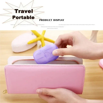 20/60/100Pcs Travel Soap Paper Disposable Boxe Mini Sheet Soap Washing Hand Kitchen Bathroom Supplies Outdoor Camping Paper Soap