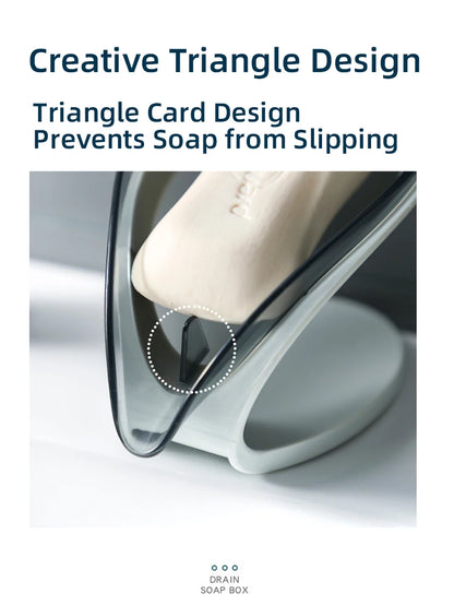 Multifunctional Drainage Soap Dish with Detachable Base, ABS + PS + Silicone, Grey/Blue, for Bathroom & Kitchen