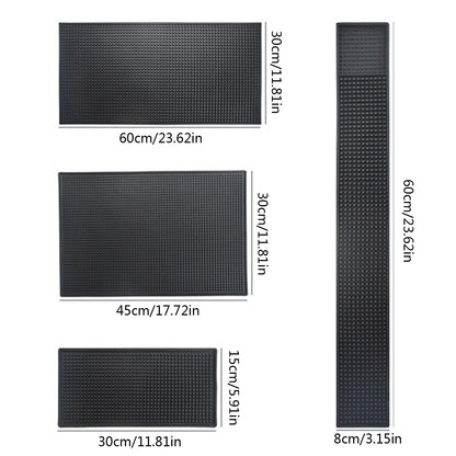Bar Mat Rubber Coffee Bar Mats Anti-slip PVC Cup Mat Waterproof Heat Resistant Drain Mat for Bar Cafe Barista Cocktail Bartender