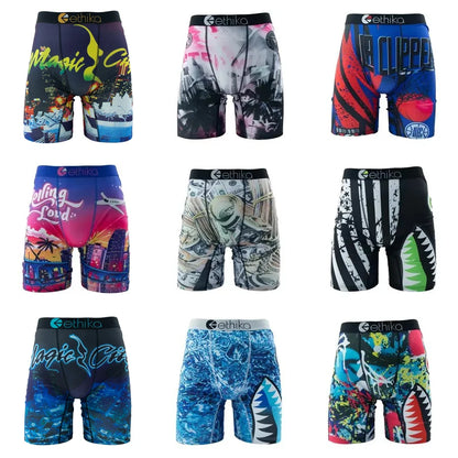 ETHIKA 1Pcs Men Underwear Sexy Boxershorts Breathable Mens Trunks Plus Size S-3XL Man Swimming Underpants Men's Panties Boxers