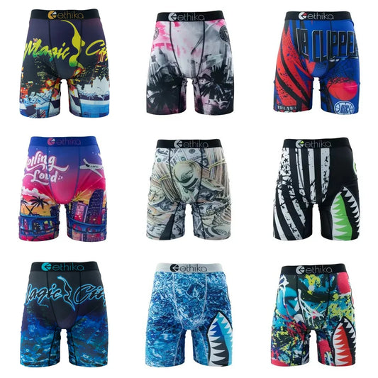 ETHIKA 1Pcs Men Underwear Sexy Boxershorts Breathable Mens Trunks Plus Size S-3XL Man Swimming Underpants Men's Panties Boxers