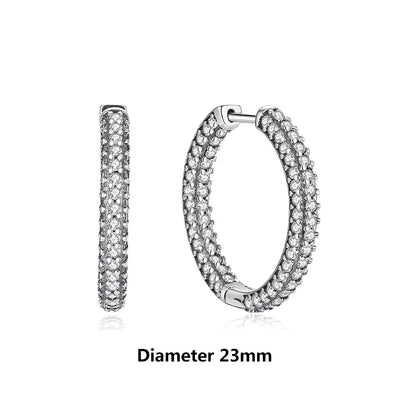 Original 925 Sterling Silver Earrings 2025 Stud Hoop Crystal Earings For Women Rose Gold Crown Heart Infinity Bee Earing Jewelry