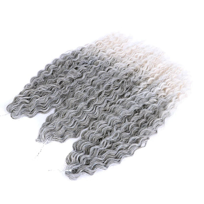 Ariel Hair Synthetic Twist Crochet Curly Hair 24 Inch Water Wave Braid Hair Ombre Blonde Brown Deep Wave Braiding Hair Extension