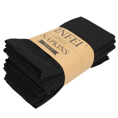 Set of 12 PCS 40x40cm Cotton Linen Blended Cloth Napkins Placemats Soft Dining Table Tea Towels For Home & Events Use