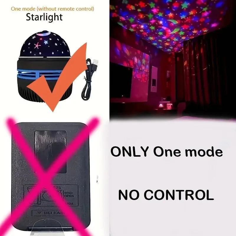 LED Starry Night Light Remote Control Rotating Galaxy Aurora Projection Lamp USB Plug-in Magic Ball Stage KTV Atmosphere Decor