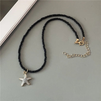 Spring Summer Necklace for Women Girl Cute Romantic Starfish Short Neck Jewelry Party Wedding Necklace Wholesale