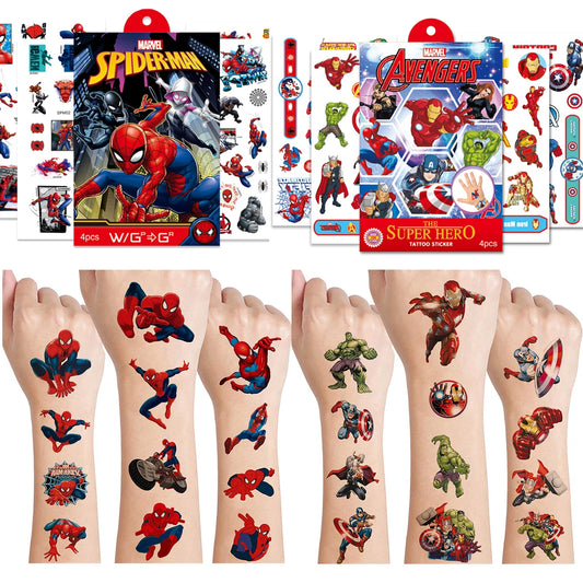 4Pcs/set Disney Avengers Tattoo Stickers Waterproof Original Princess Sofia Sticker Birthday Party Supplies Decoration Gifts