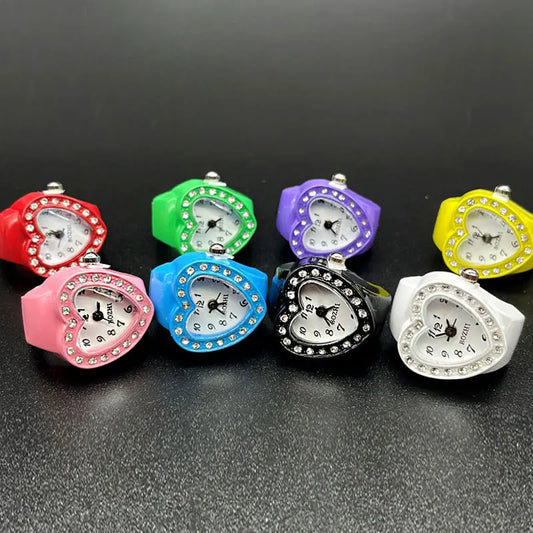 Temperament Women Love Lovers Finger Watch Small Cute Small Dial Flash Diamond Fashion Watch