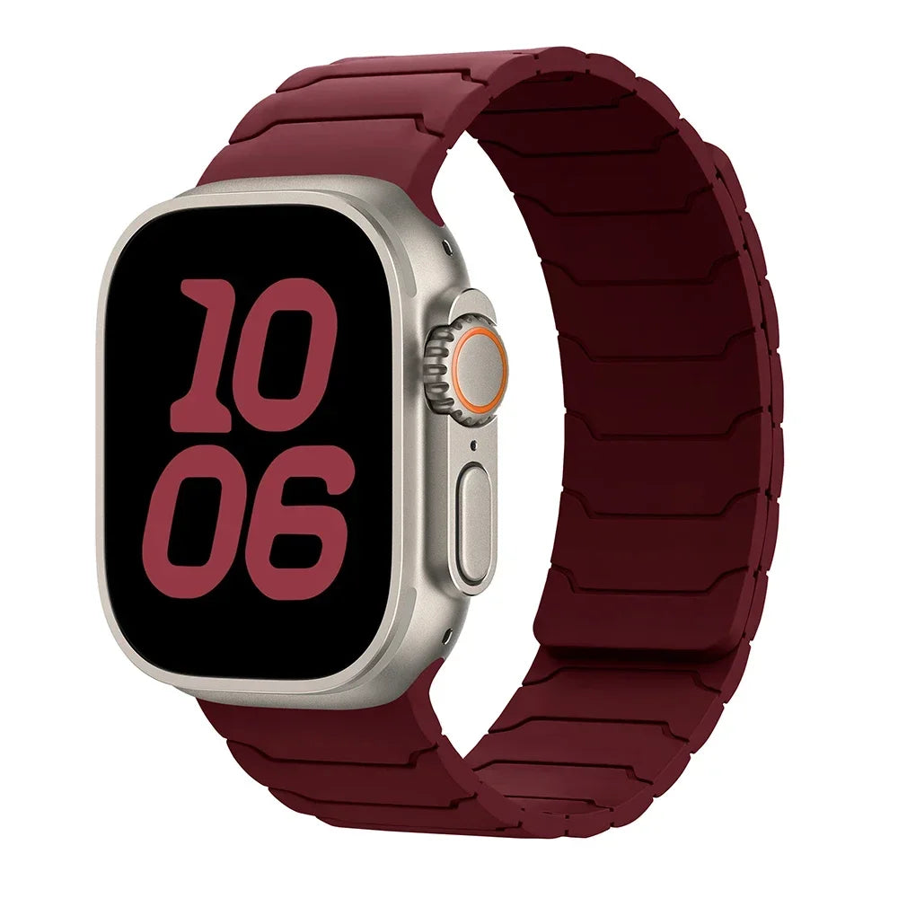 Strap For Apple Watch ultra 2 Band 49mm 44mm 45mm 40mm 42mm 46mm 41mm 38mm Magnetic Silicone Bracelet IWatch Series 10 SE 9 8 7