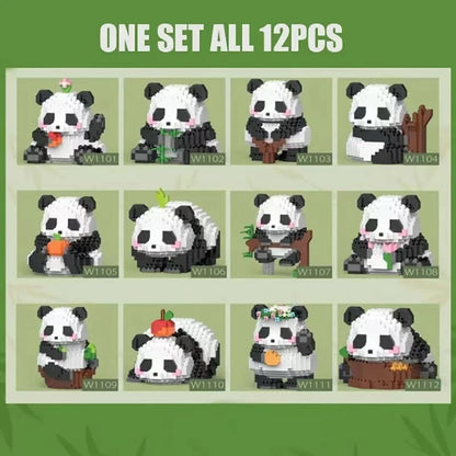 Creative DIY Assemable Animal Cute MINI Chinese Style Animal Panda Building Block Educational Boy Toys For Children Model Bricks