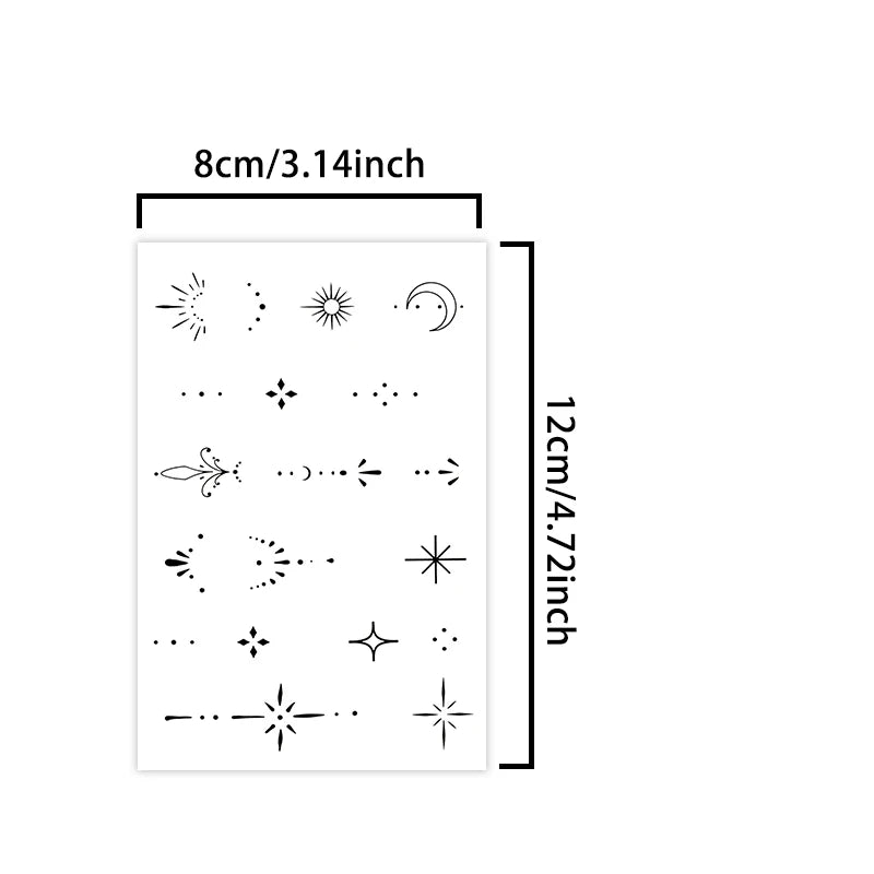 1 Stück wasserdichte temporäre Tattoo-Aufkleber mit geometrischem Symbol, langlebig und wasserdicht für ein bis zwei Wochen, für Arm und Bein.