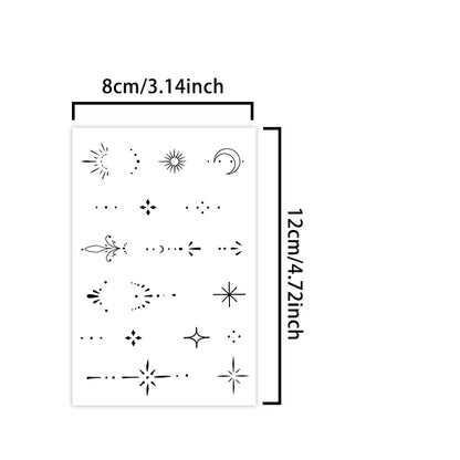 1 Stück wasserdichte temporäre Tattoo-Aufkleber mit geometrischem Symbol, langlebig und wasserdicht für ein bis zwei Wochen, für Arm und Bein.