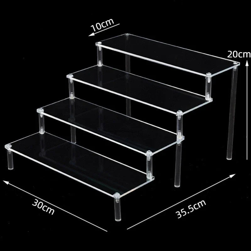 Acrylic Risers for Display 2-5 Tier Acrylic Display Stand Perfume ,Clear Cupcake Stand Holder for Figures Dessert Doll Shelves