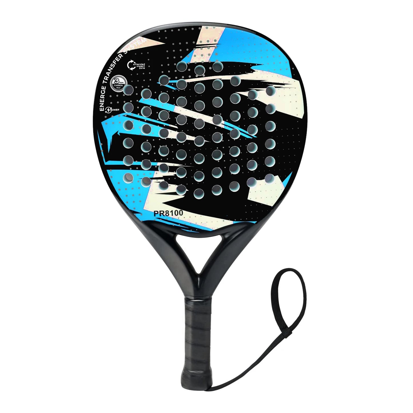 Padel Racket Carbon Fiber Surface with EVA Memory Flex Foam Core Lightweight Padel Racquet