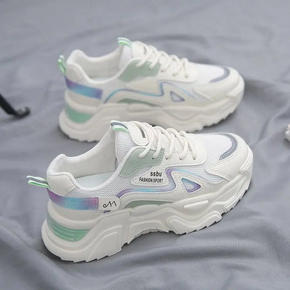 2025 Sneakers Women Platform Flat shoesWoman Shoes Green Casual Trainers LadiesChunky Sneakers Women shoes