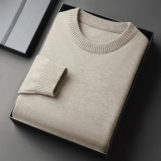Men's Classic Crewneck Knit Pullover Sweater Long Sleeve Soft Casual Lightweight Solid Color Softwear for Men
