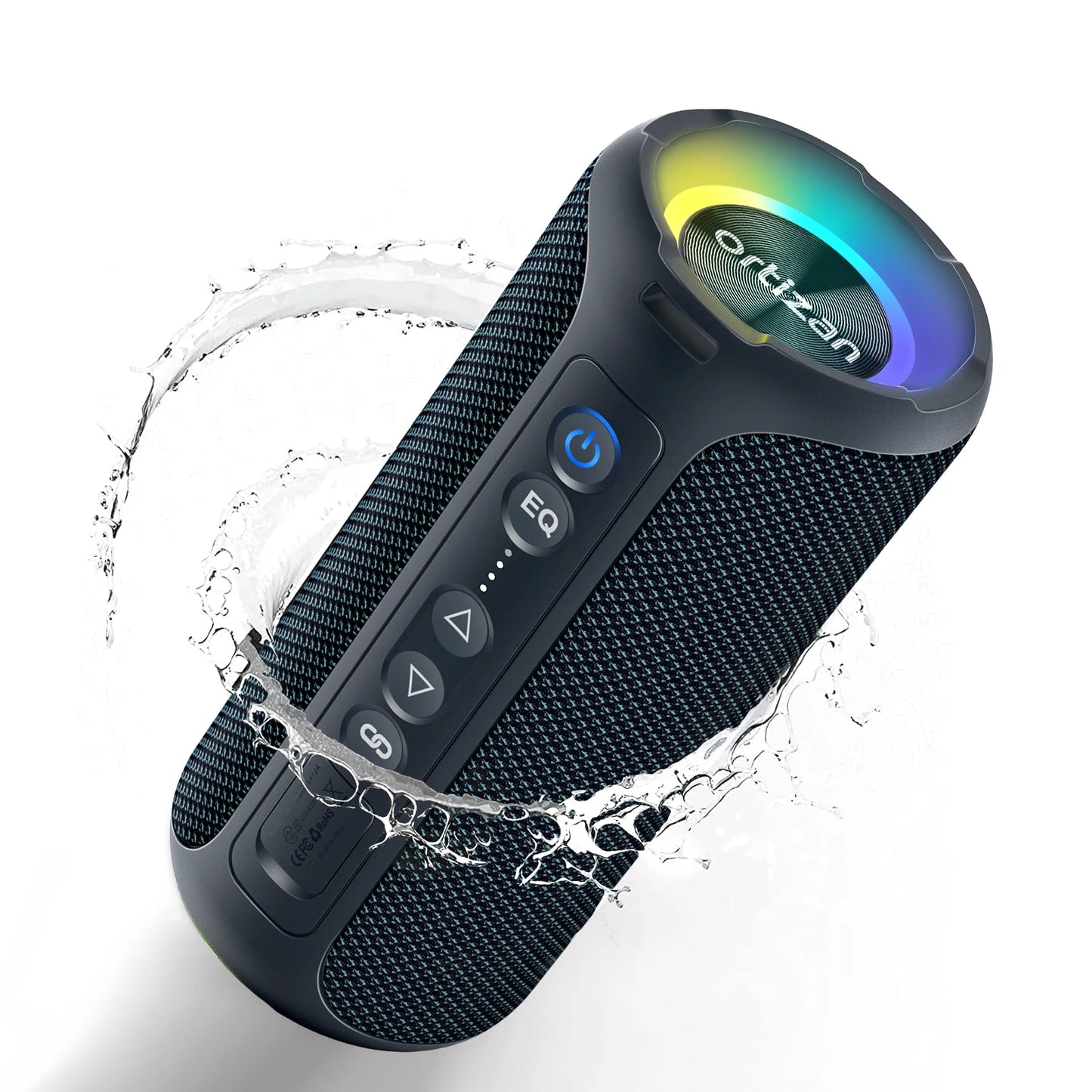 Ortizan X8 Pro Bluetooth-Lautsprecher, tragbar, mit 40 W Stereo-Sound, sattem Bass, IPX7-Wasserdichtigkeit, 30 Stunden Spielzeit, Lichter in verschiedenen Farben, 3 EQ 