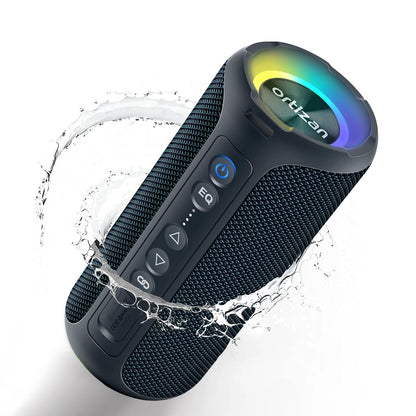 Ortizan X8 Pro Bluetooth-Lautsprecher, tragbar, mit 40 W Stereo-Sound, sattem Bass, IPX7-Wasserdichtigkeit, 30 Stunden Spielzeit, Lichter in verschiedenen Farben, 3 EQ 