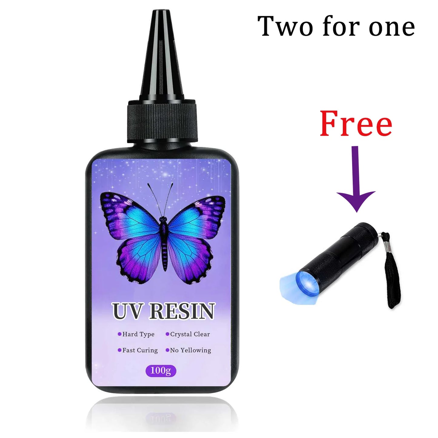 UV Resin 100-300g/random molds 5pc - Upgraded Hard Type Crystal Clear Ultraviolet Curing UV Epoxy Resin for Craft Jewelry Making