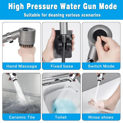 3 Modes High Pressure Water Saving Filter Powerful Shower Head Massage Spa Handheld Showerhead with ON/OFF Switch for Bathroom