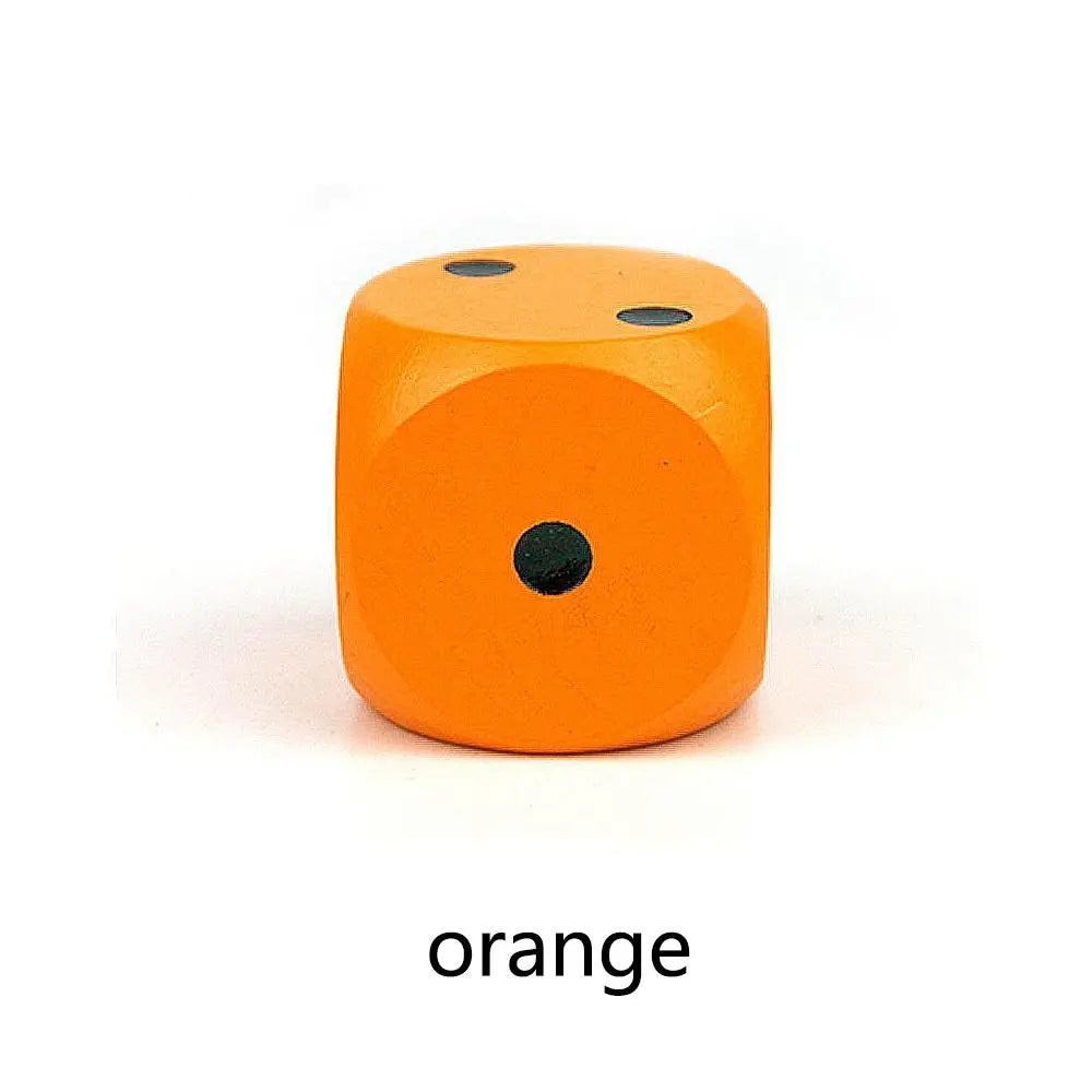 5cm 1pc New Solid Wood Point Entertainment items 6-Sided Game Round Sieve Chess Props Wooden Dice Big Color Dice