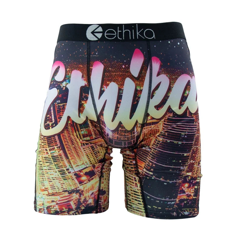 ETHIKA 1Pcs Men Underwear Sexy Boxershorts Breathable Mens Trunks Plus Size S-3XL Man Swimming Underpants Men's Panties Boxers