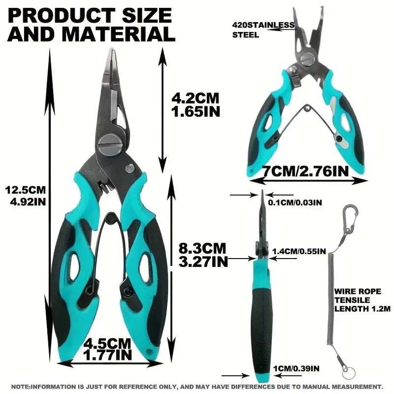 New Multifunctional Fishing Pliers Accessories 420 Stainless Steel Body Scissors Line Cutter Hooks Remover Outdoor Fishing Tools