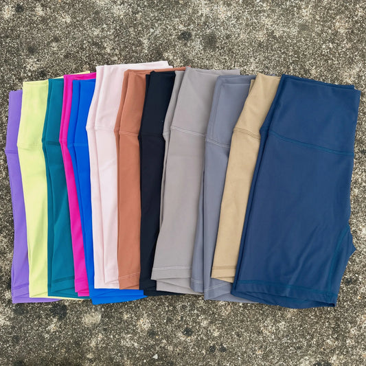 Solid Color Cycling Women Sport Yoga Short leggings Compression Support Sweat-Wickin Comprehensive Training Jog Internal Pocket