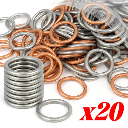 Oil Drain Plug Gasket Aluminum/Copper Crush Washer N0138157 for VW Audi Passat B5/B6 Golf 7/6 Tiguan A3 A4 Q5 Q7 Leak-Proof Seal