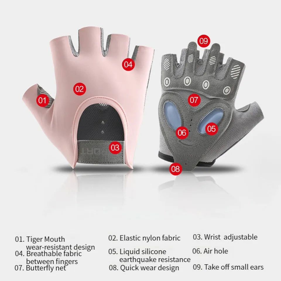 GTUBIKE 1 Pair Gym Body Building Training Fitness Gloves Sports Weight Lifting Exercise Slip-Resistant Gloves for Yoga Gloves