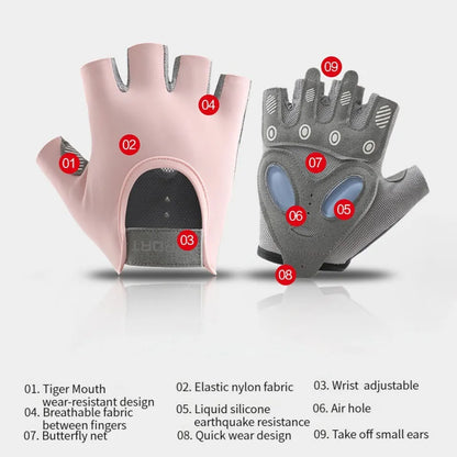 GTUBIKE 1 Pair Gym Body Building Training Fitness Gloves Sports Weight Lifting Exercise Slip-Resistant Gloves for Yoga Gloves