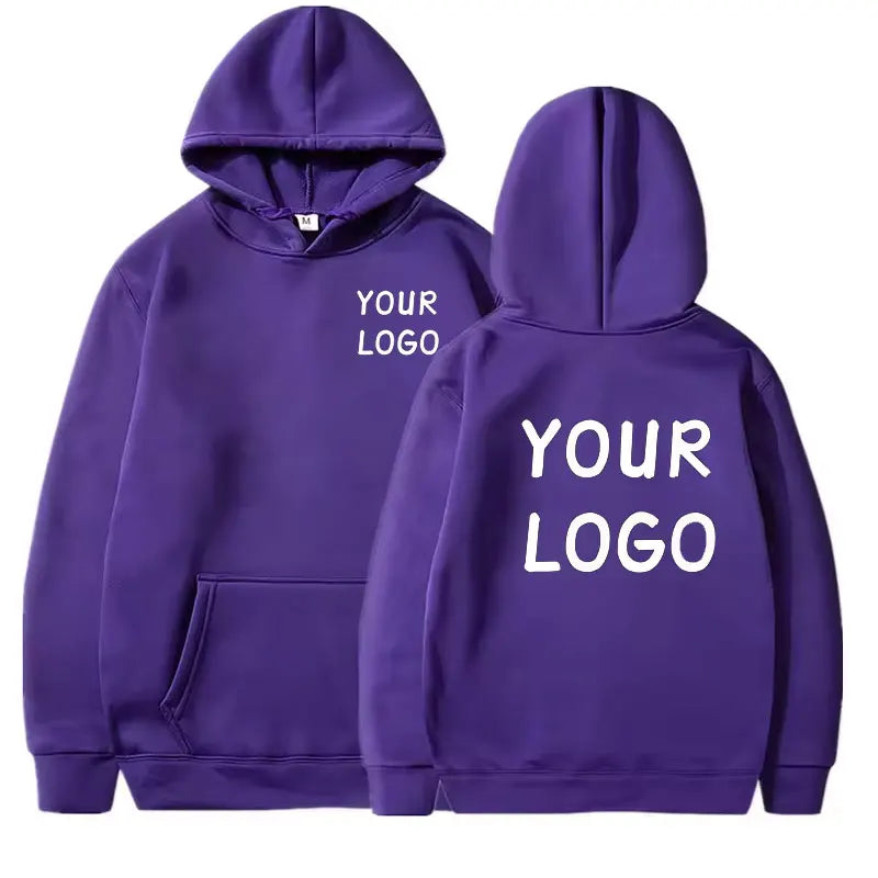 DIY Custom Your Brand LOGO  Men Women Casual Hoodie  Top Solid Color Pullover Street Personality Sweatshirt Custom Gifts