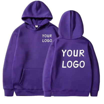 DIY Custom Your Brand LOGO  Men Women Casual Hoodie  Top Solid Color Pullover Street Personality Sweatshirt Custom Gifts