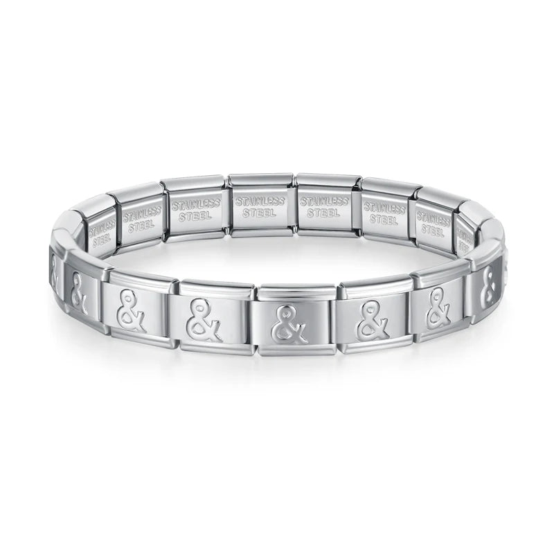 Hapiship 2024 New Women's Jewelry DIY 9mm Width Itanlian Elastic Charm Bracelet Fashion Stainless Steel Fashion Bangle ST-Bao